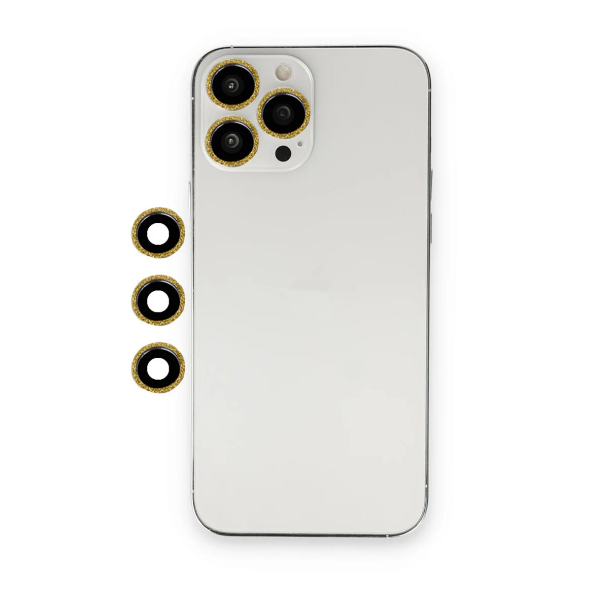 iPhone 12 Pro Shine Kamera Lens Kalkanı - Altın ve Şık Optik Koruma