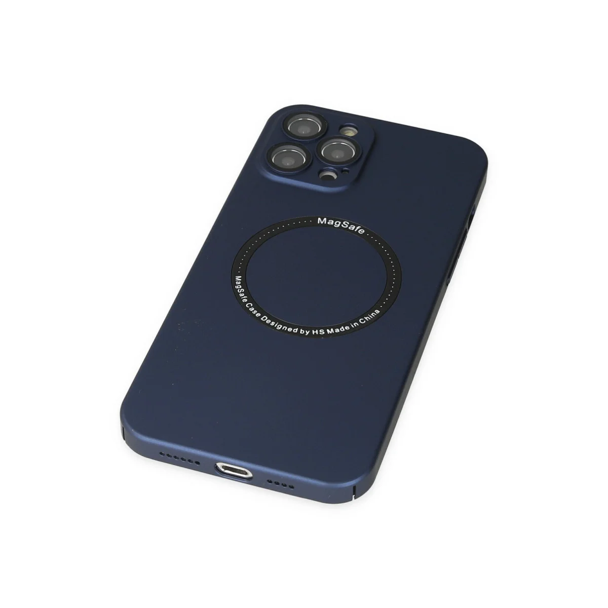 iPhone 12 Pro Silikon Kılıf Magsafe Lens Koruması - Lacivert
