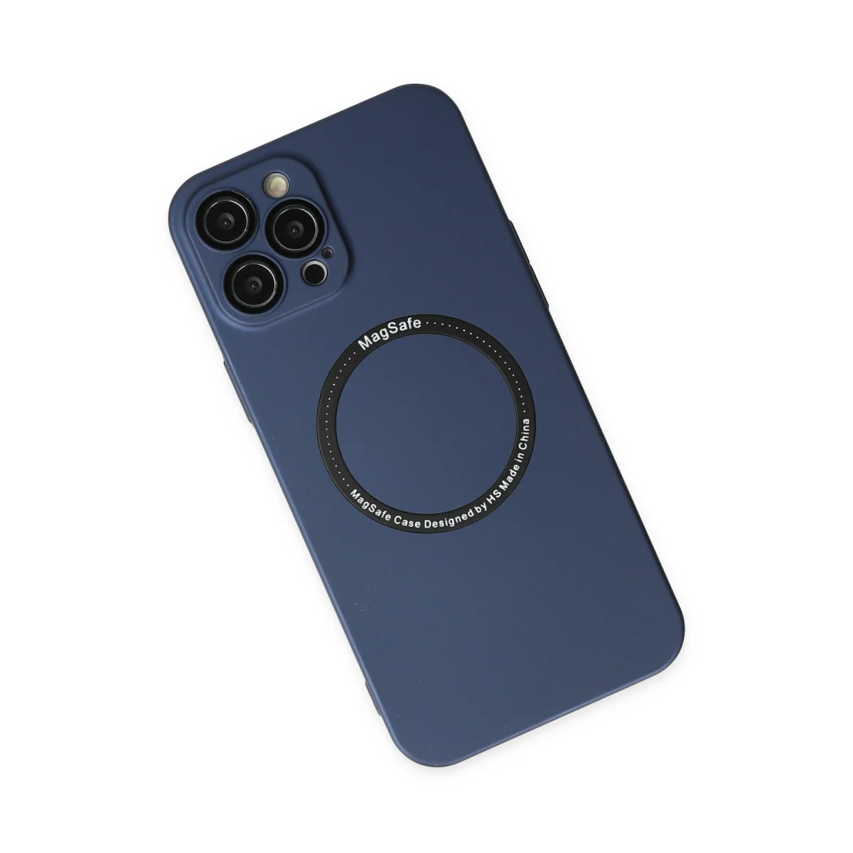 iPhone 12 Pro Silikon Kılıf Magsafe Lens Koruması - Lacivert