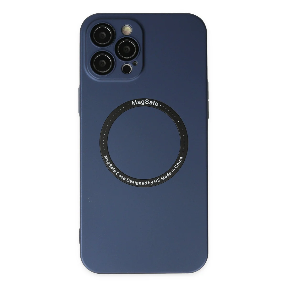 iPhone 12 Pro Silikon Kılıf Magsafe Lens Koruması - Lacivert