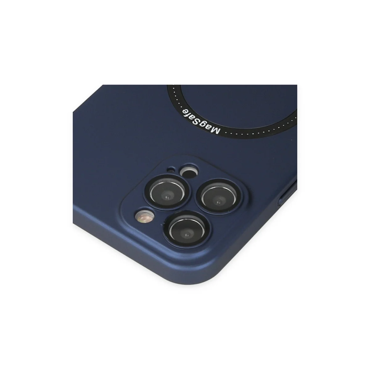 iPhone 12 Pro Silikon Kılıf Magsafe Lens Koruması - Lacivert