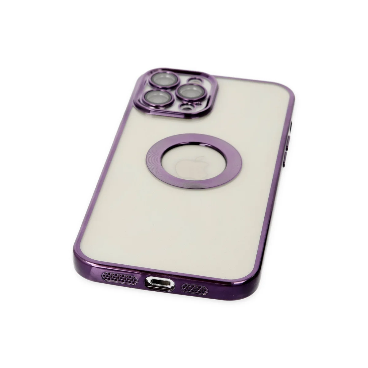 iPhone 12 Pro Slot Silikon Kılıf - Mor Koruma Kapağı