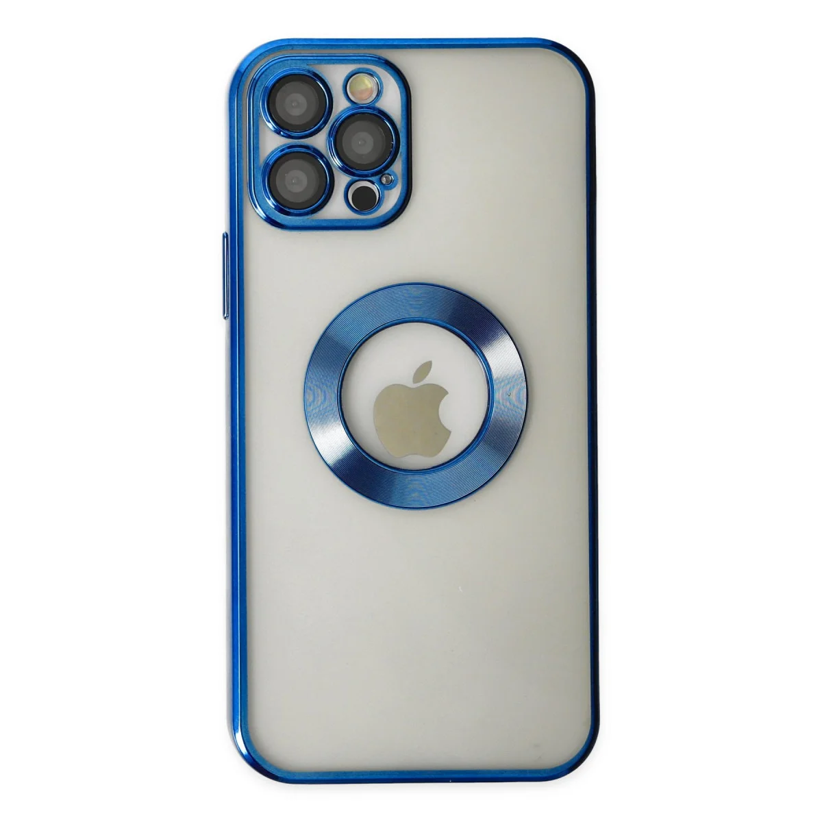 iPhone 12 Pro Slot Silikon Kılıf Mavi - Çizilmeye Karşı Korumalı, Esnek ve El Den Kaymaz