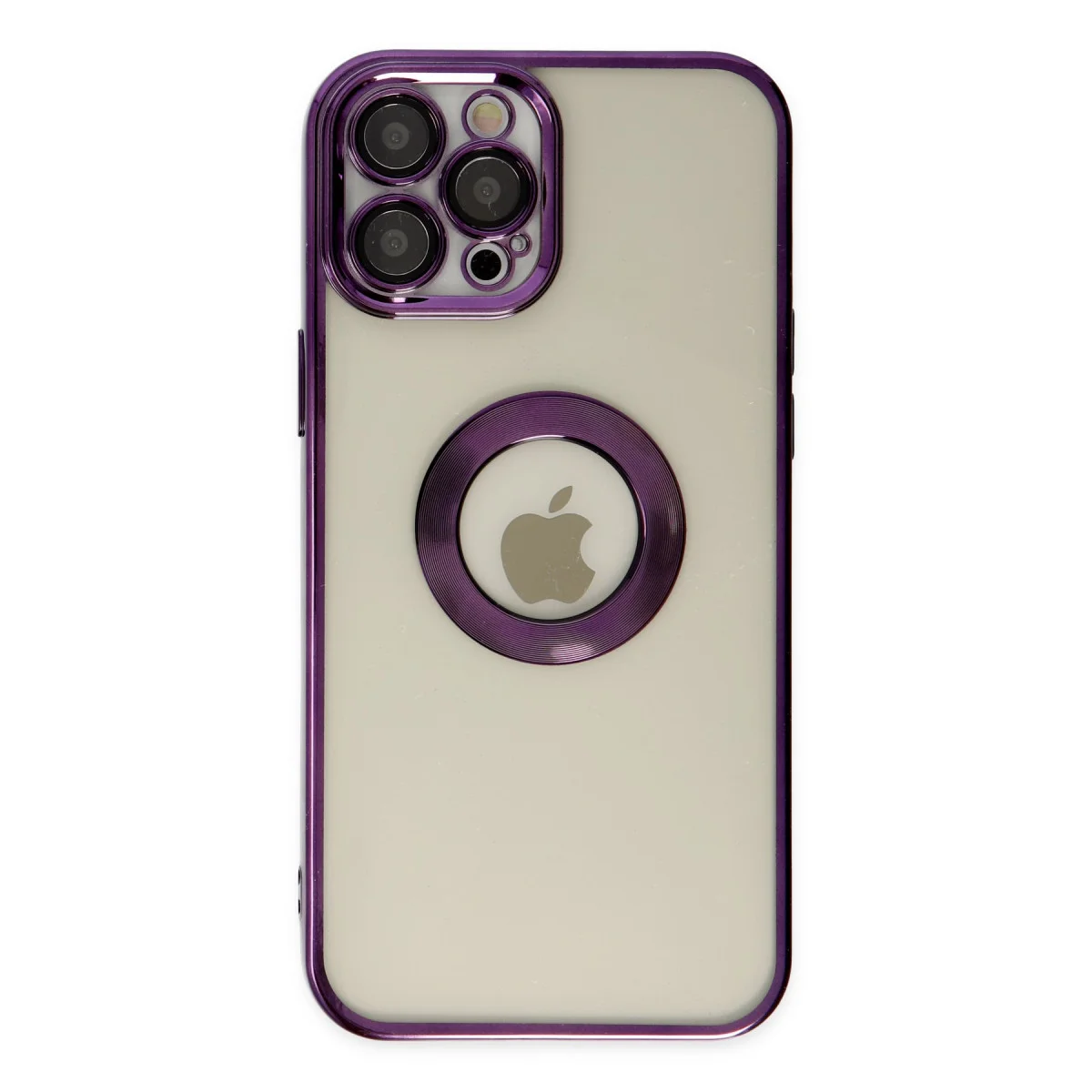 iPhone 12 Pro Slot Silikon Kılıf - Mor Koruma Kapağı