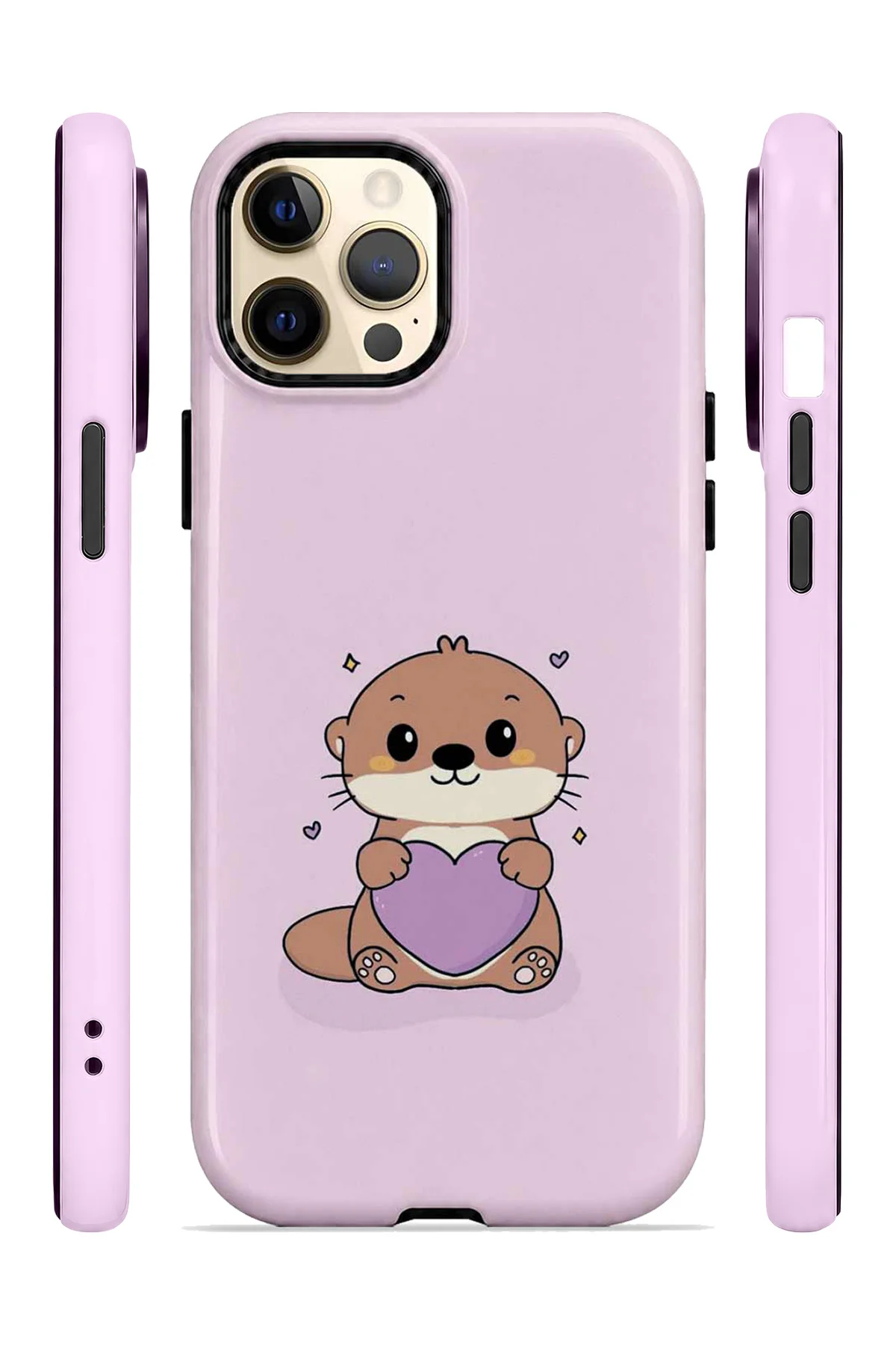 iPhone 12 Pro Vorian Çift Katmanlı Pembe Hamsterli Kılıf - Görsel 3