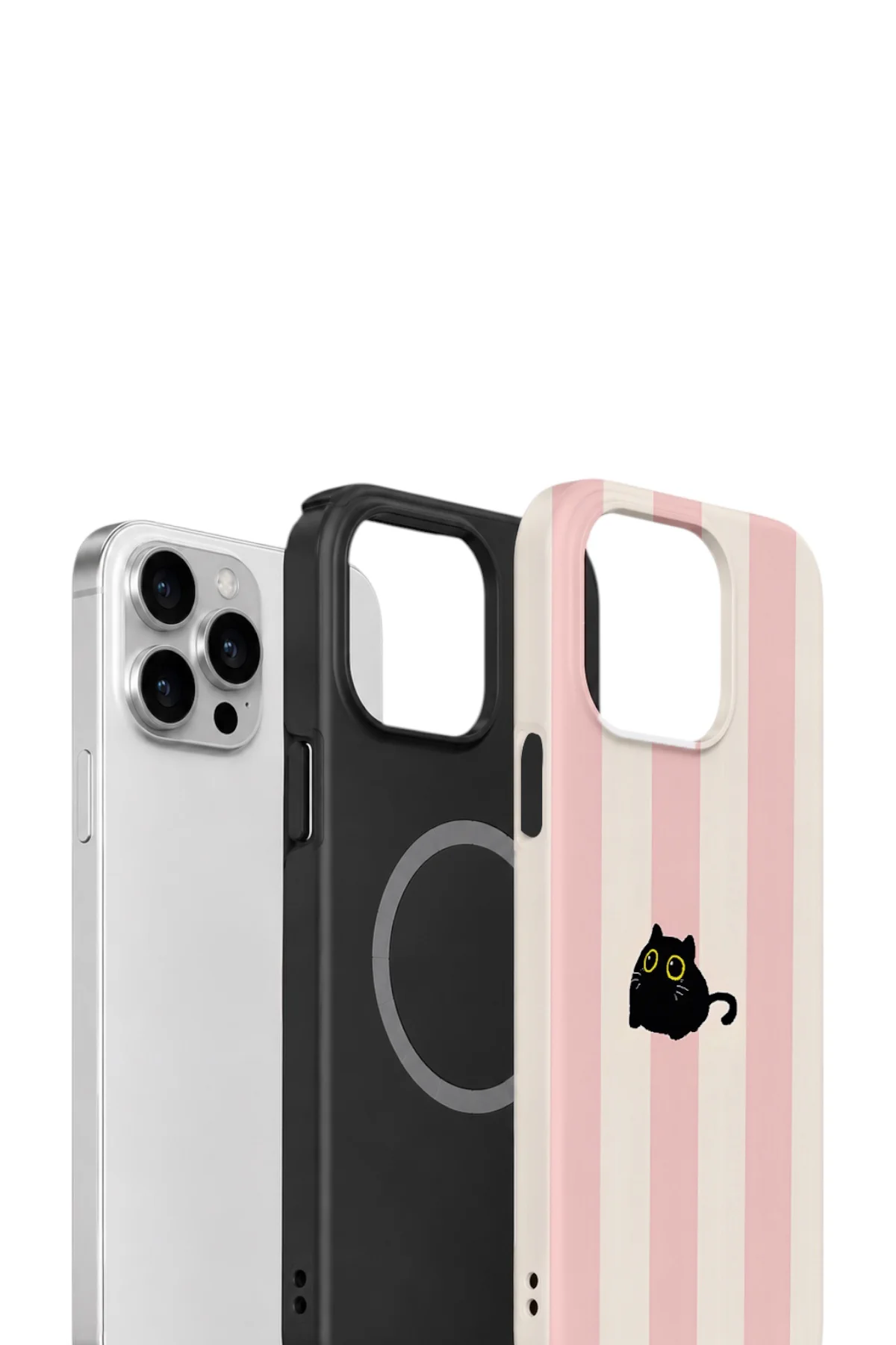 iPhone 12 Pro Vorian Yough Magsafe Kılıf Midnight Cat Stripe