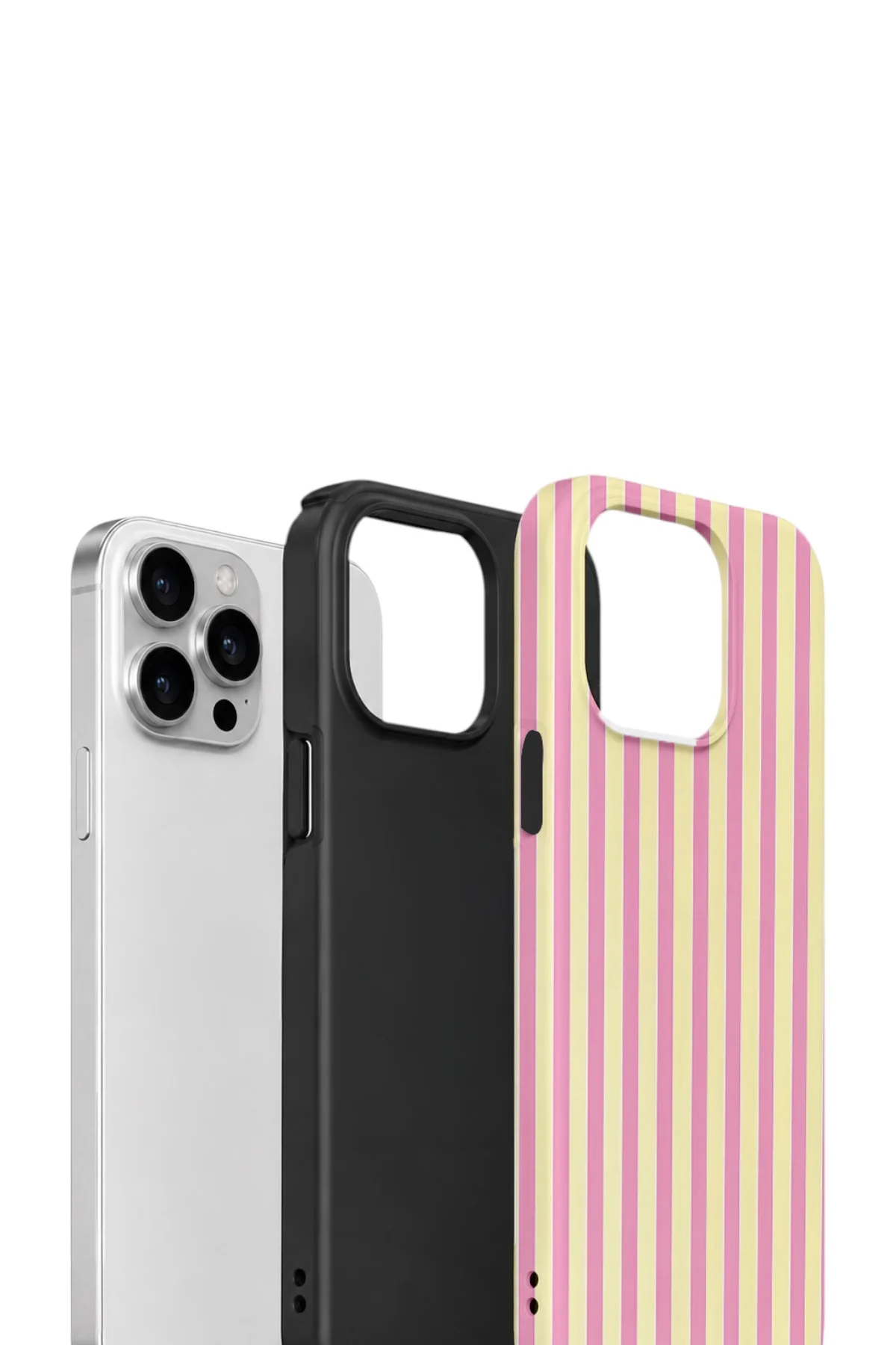iPhone 12 Pro Vorian Yough Kılıf Pink Lemon Pinstripe