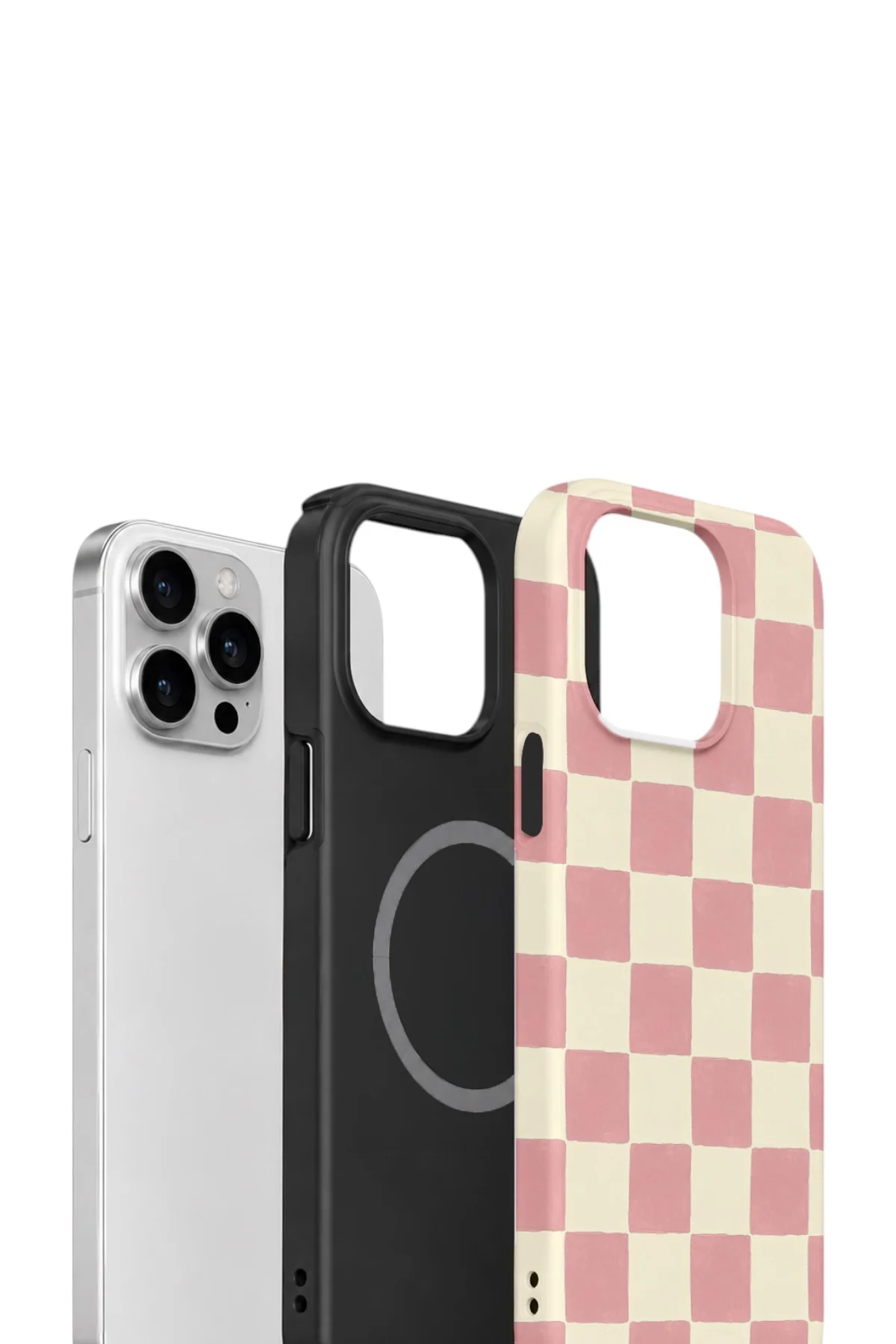 iPhone 12 Pro Vorian Çift Katmanlı MagSafe Kılıf Blush Checker