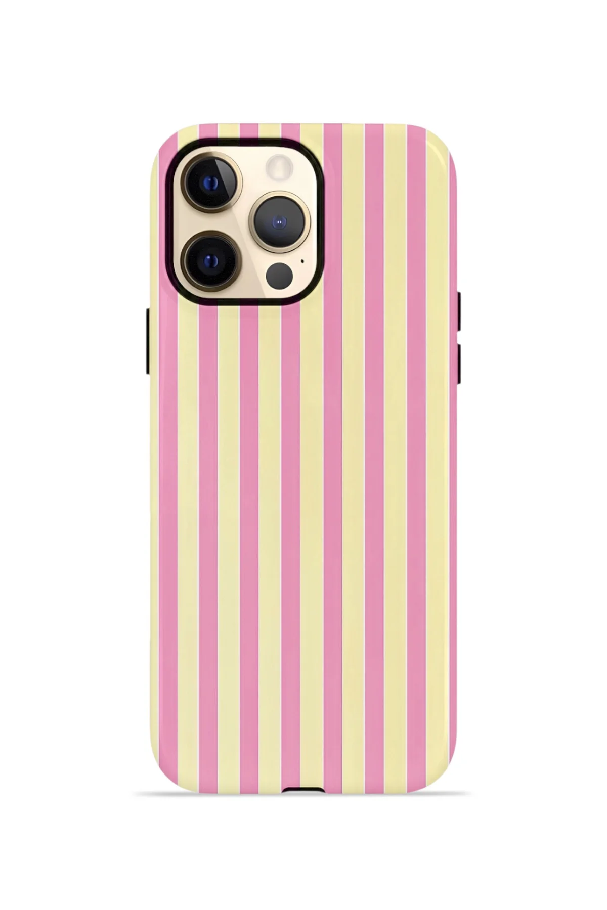 iPhone 12 Pro Vorian Yough Kılıf Pink Lemon Pinstripe