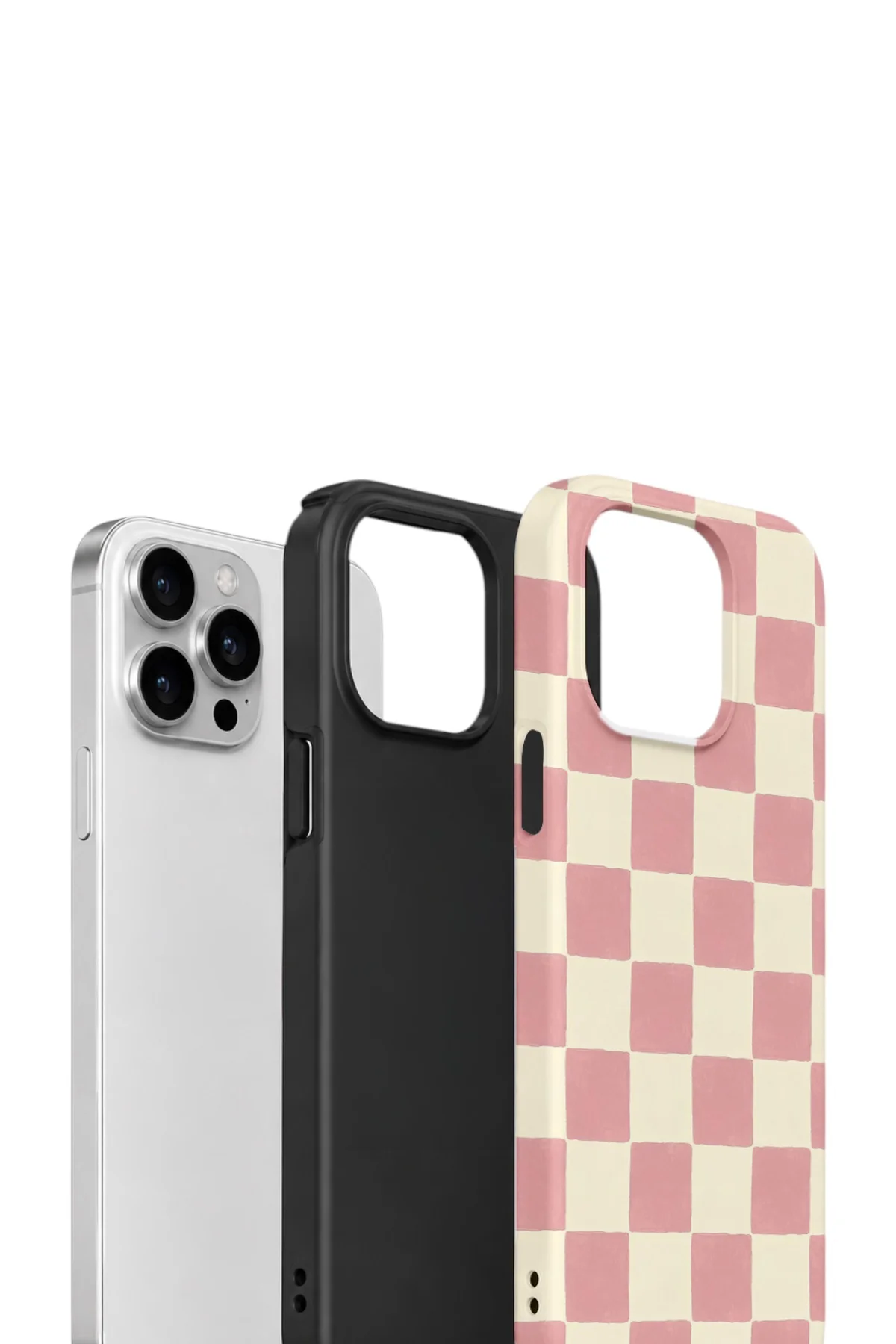 iPhone 12 Pro Vorian Çift Katmanlı Kılıf Blush Checker