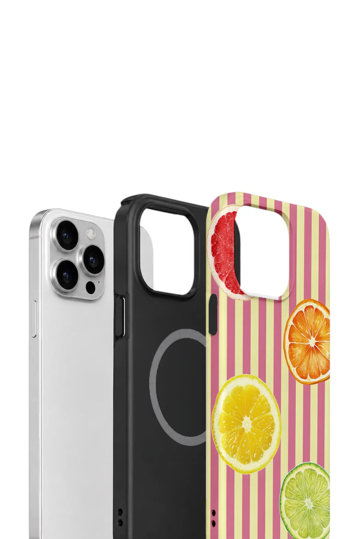 iPhone 12 Pro Vorian Çift Katmanlı MagSafe Kılıf Citrus Fiesta Stripe