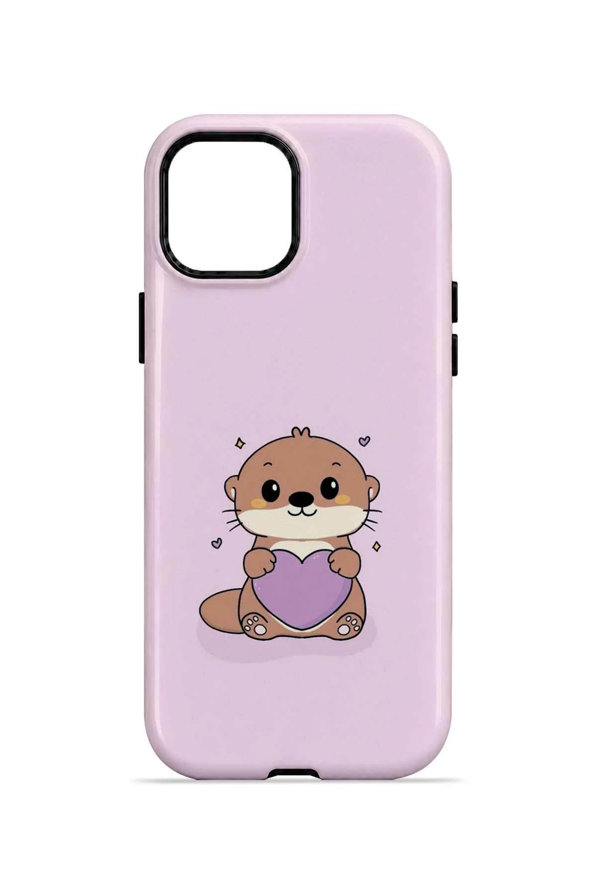 iPhone 12 Pro Vorian Çift Katmanlı Pembe Hamsterli Kılıf - Görsel 4