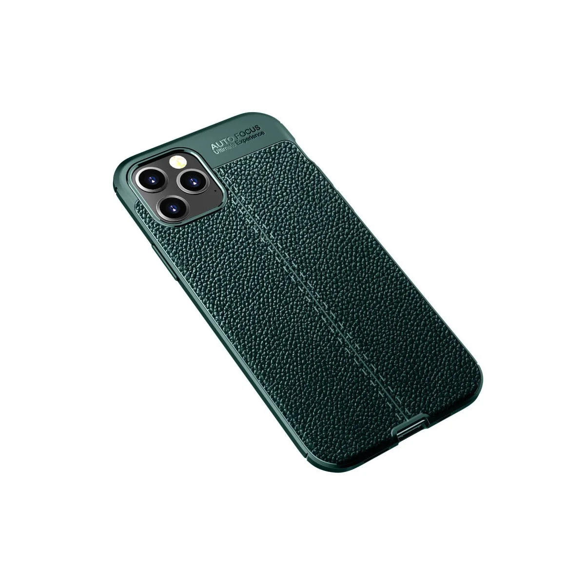 iPhone 12 Pro Yeşil Auto Focus Kılıf – TPU Deri Dokulu, Darbe Emici ve Ultra Hafif