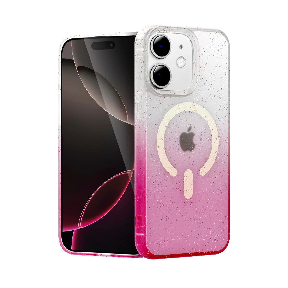 iPhone 12 Pummel Shiny Magsafe Kapak - Pembe, Modern ve MagSafe Uyumlu