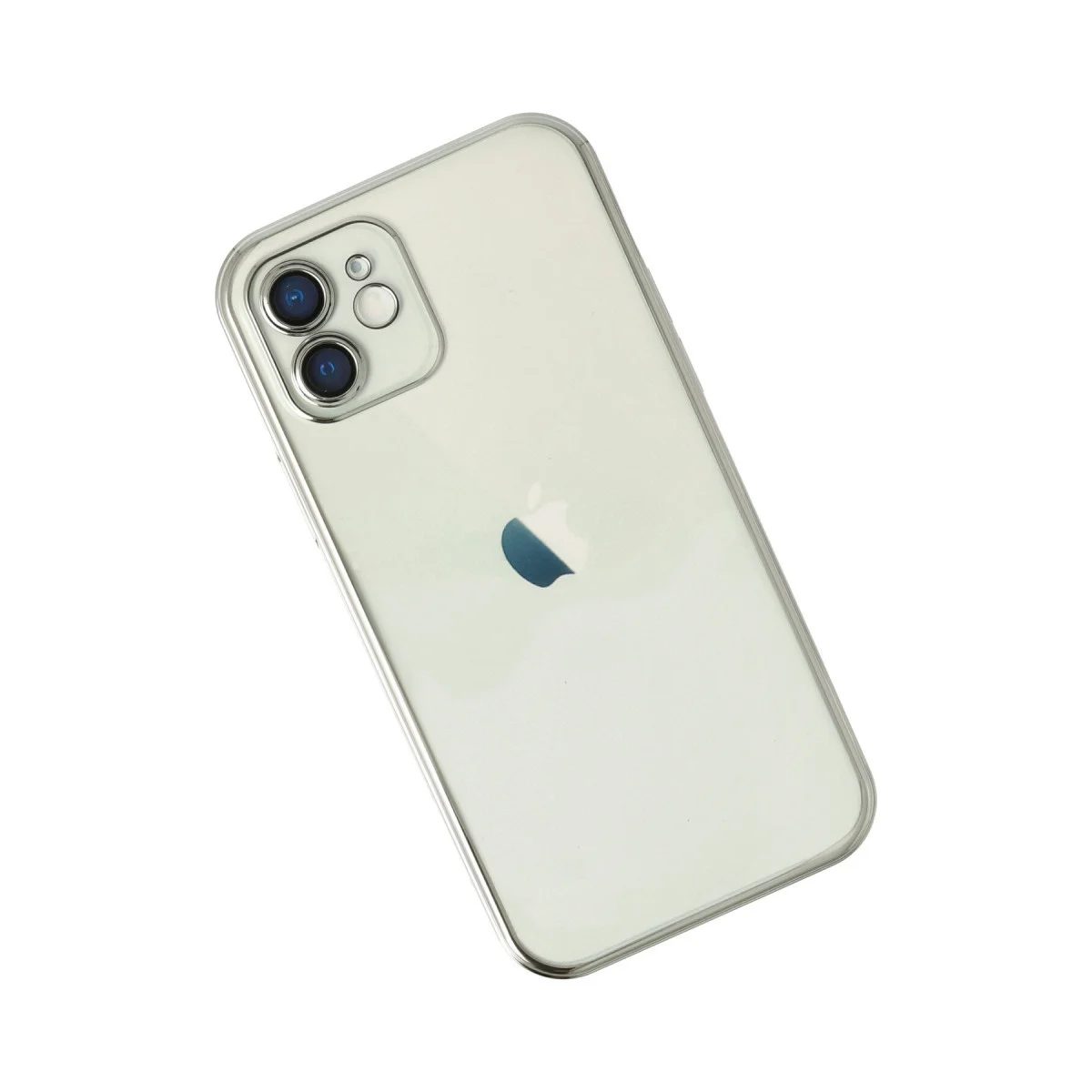 iPhone 12 Razer Lensli Silikon Kılıf Gümüş - Şık ve Güçlü Koruma