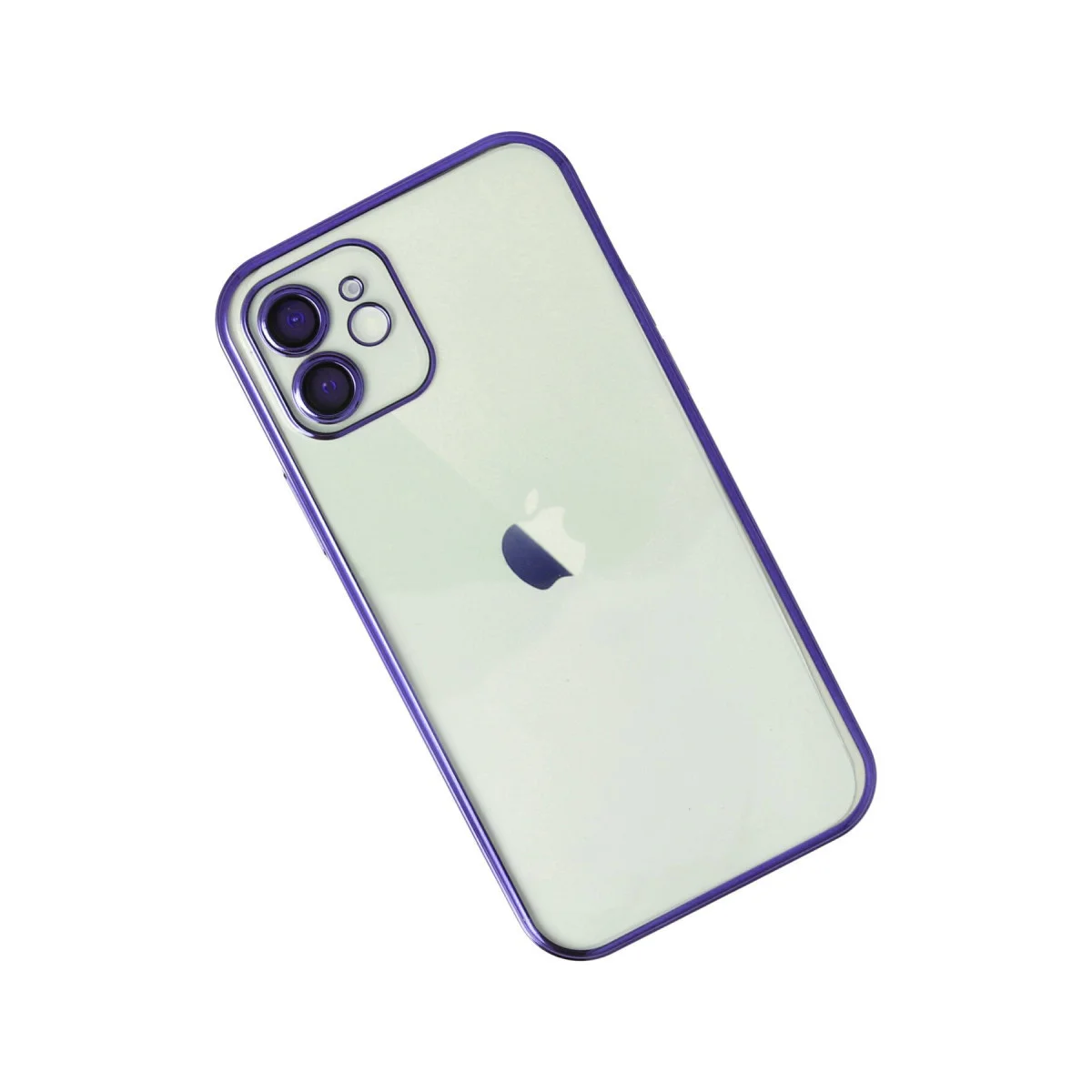 iPhone 12 Razer Lensli Silikon Kılıf - Mor Estetik ve Güçlü Koruma