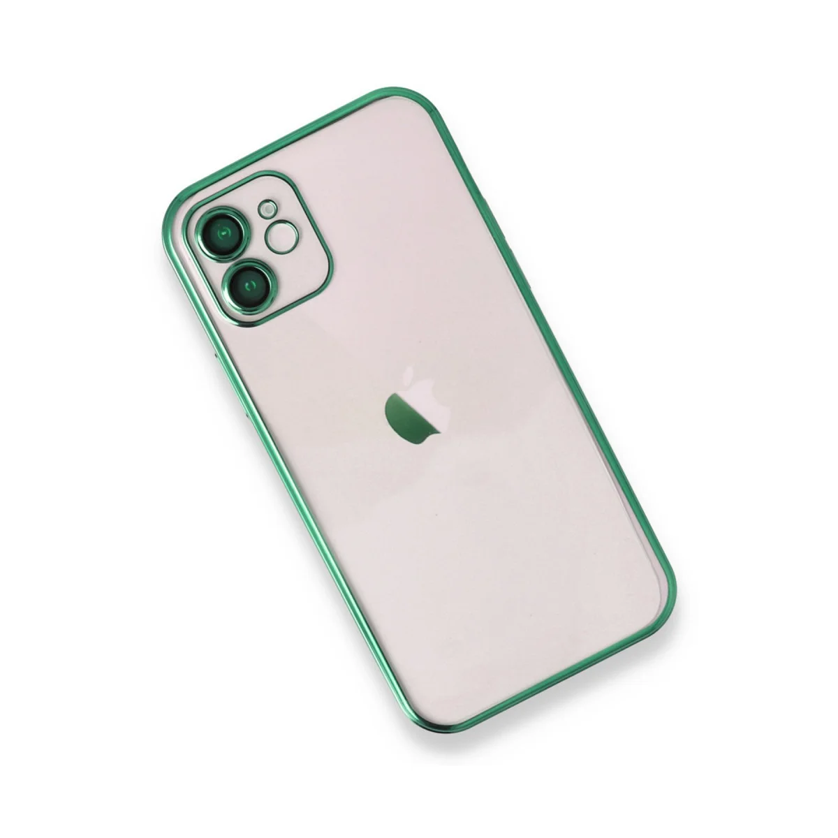iPhone 12 Razer Lensli Silikon Kılıf - Yeşil, Şeffaf ve Maksimum Koruma