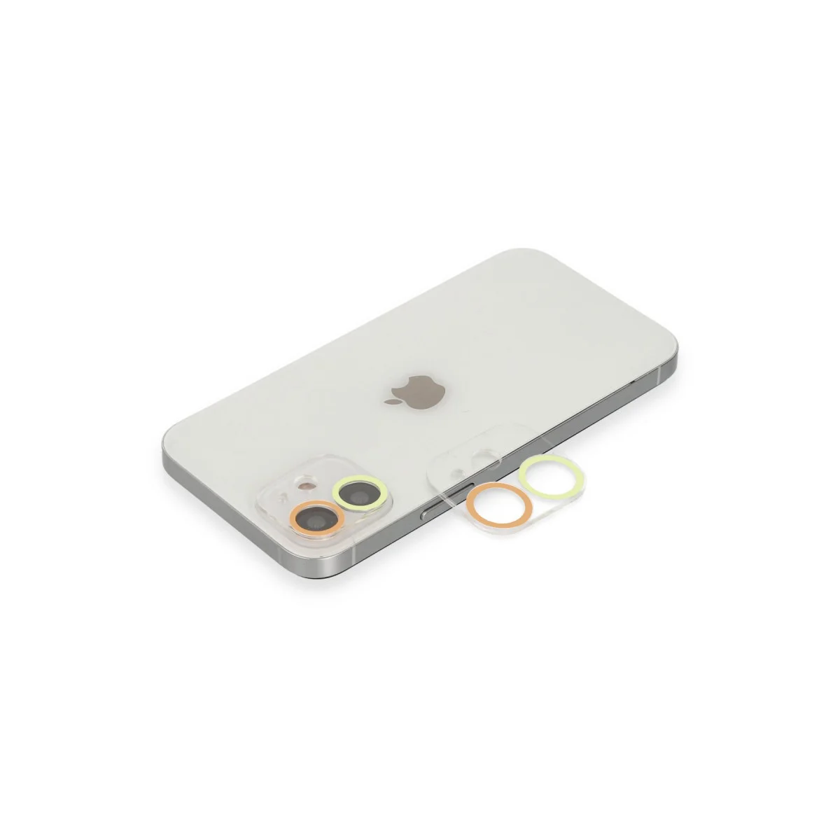 iPhone 12 Renkli Kamera Lens Koruma Camı - Optik Kalite, Çizilmeye Dayanıklı Sarı-Turuncu Cam