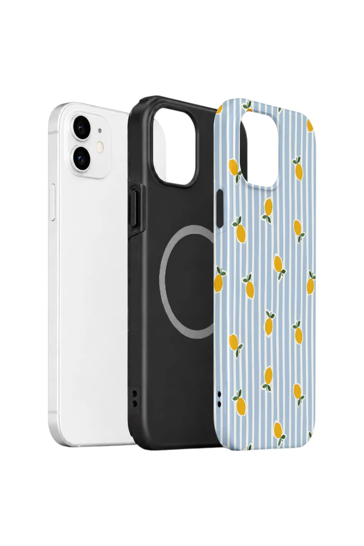 iPhone 12 Vorian Çift Katmanlı MagSafe Kılıf Tiny Lemon Rain