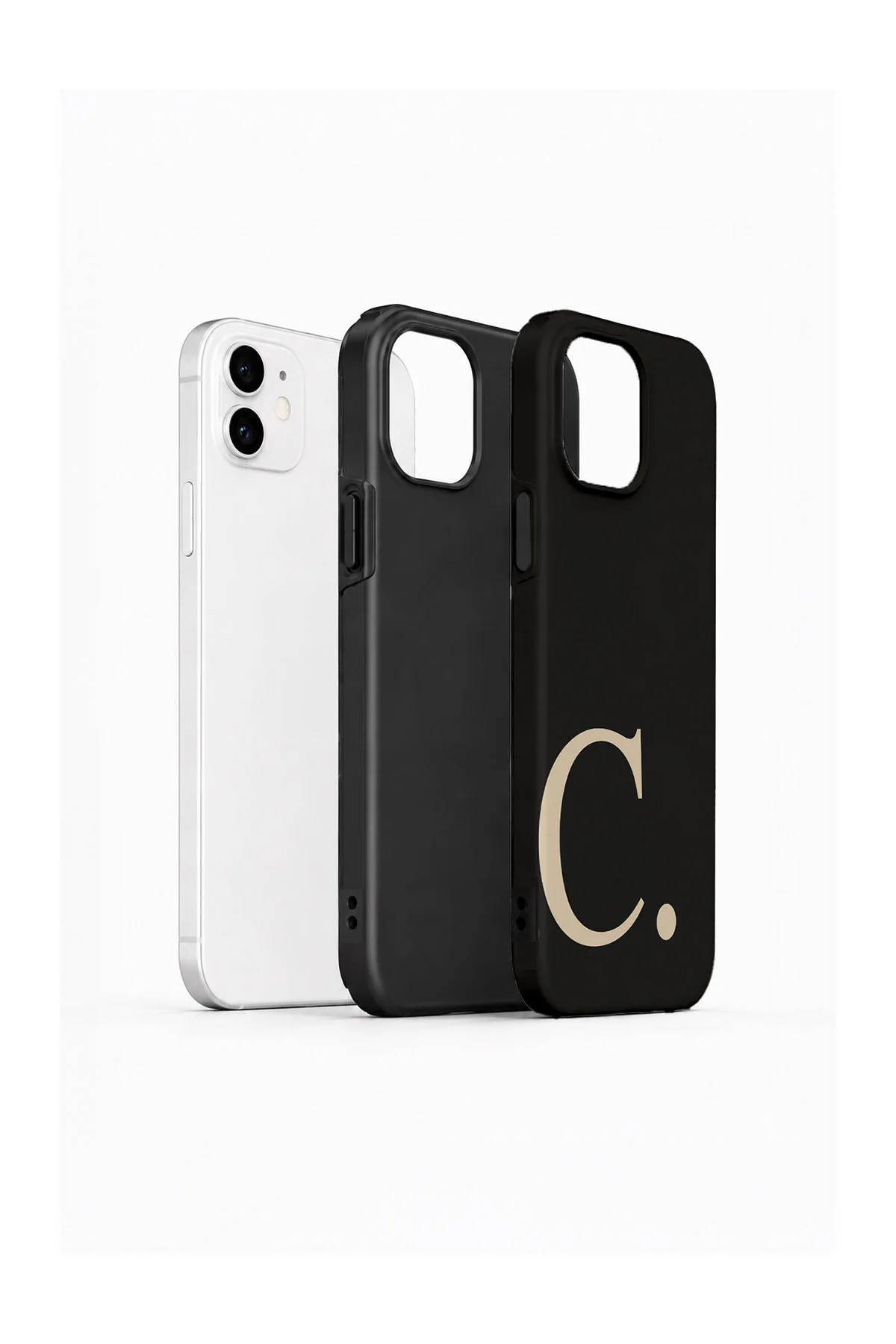 iPhone 12 Vorian Çift Katmanlı Korumalı Kılıf Noir Beige Ç