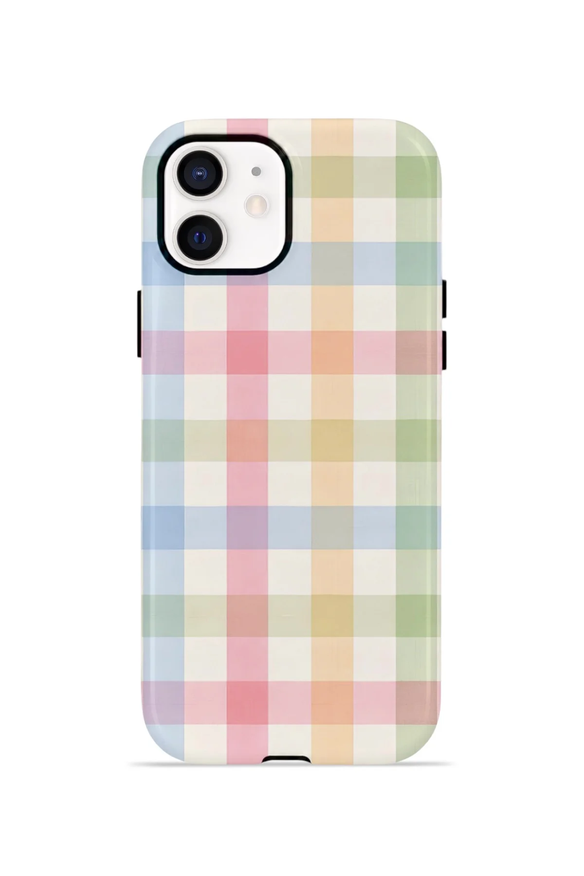 iPhone 12 Vorian Çift Katmanlı MagSafe Kılıf Pastel Gingham