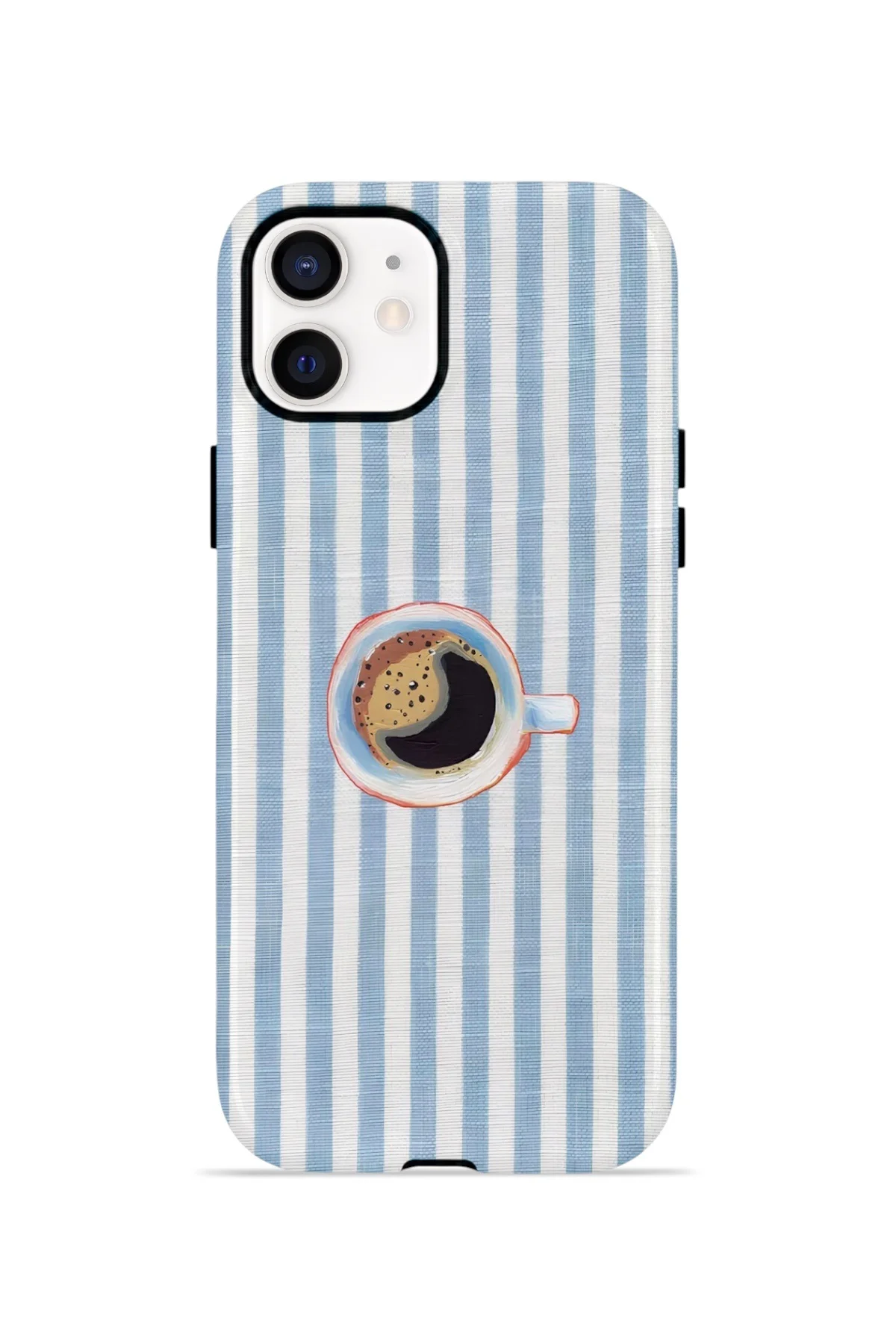 iPhone 12 Vorian Çift Katmanlı MagSafe Kılıf Morning Coffee Stripe
