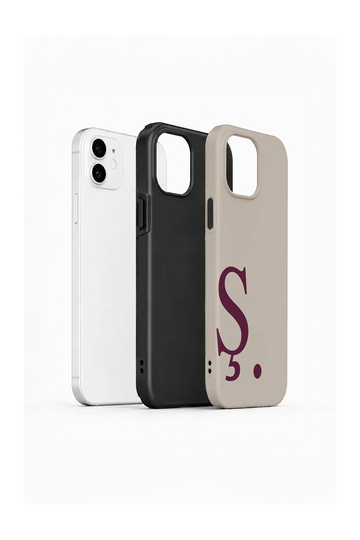 iPhone 12 Vorian Çift Katmanlı Korumalı Kılıf Greige Wine S