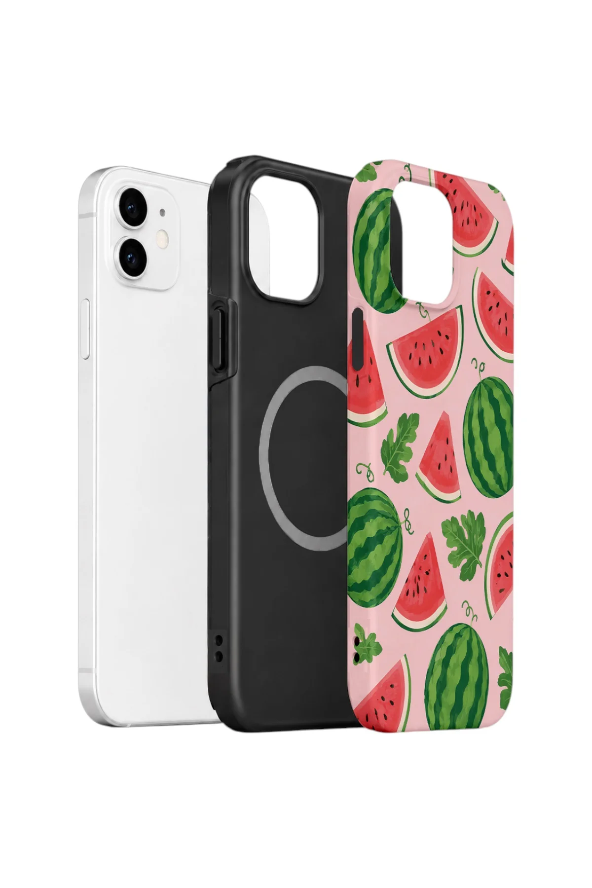 iPhone 12 Vorian Çift Katmanlı MagSafe Kılıf Watermelon Garden Party