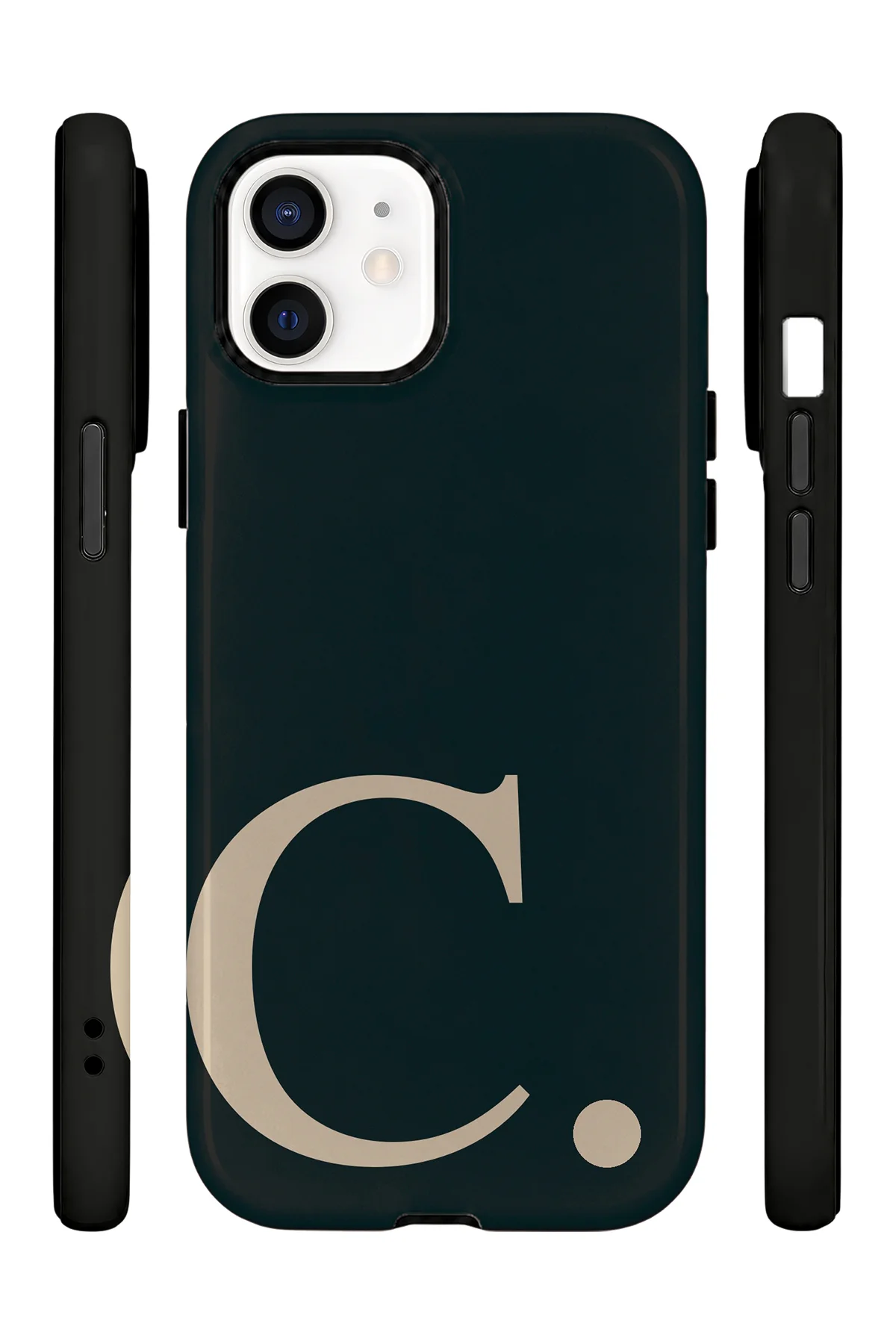 iPhone 12 Vorian Çift Katmanlı Korumalı Kılıf Noir Beige Ç