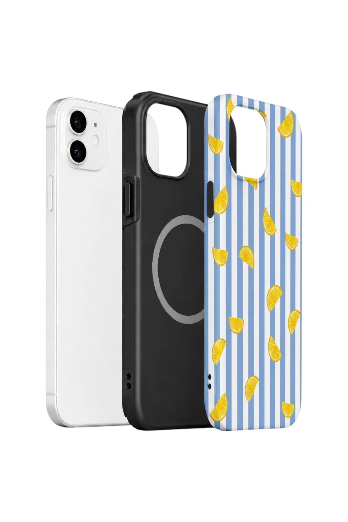 iPhone 12 Vorian Çift Katmanlı MagSafe Kılıf Lemon Confetti Blue