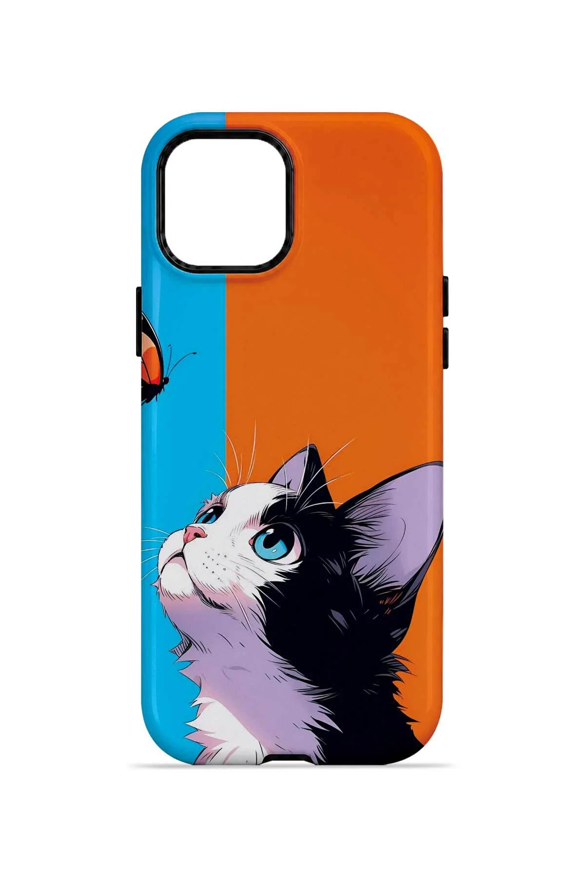 iPhone 12 Vorian Çift Katmanlı Kelebekli Kılıf - Görsel 4