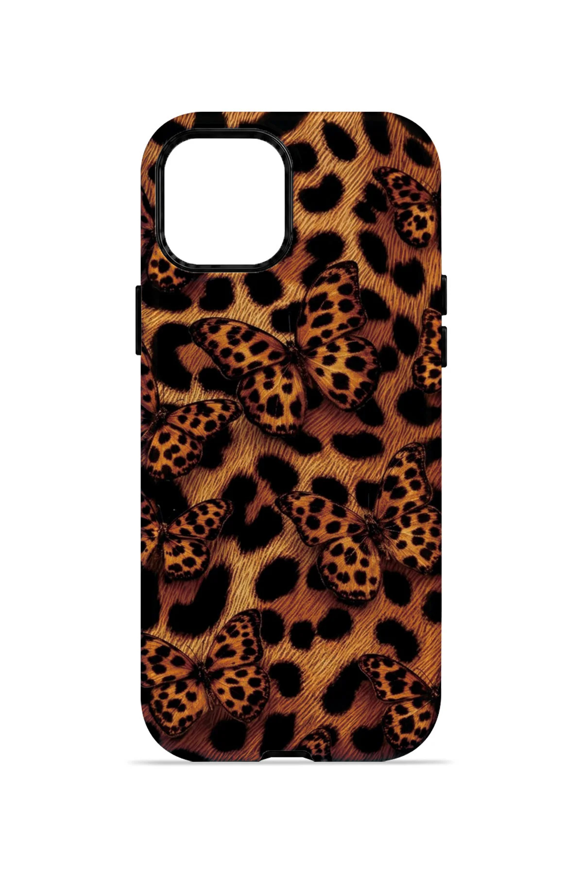 iPhone 12 Vorian Çift Katmanlı Kelebekli Leopar Kılıf iPhone 12 Vorian Çift Katmanlı Kelebekli Leopar Kılıf - Görsel 4