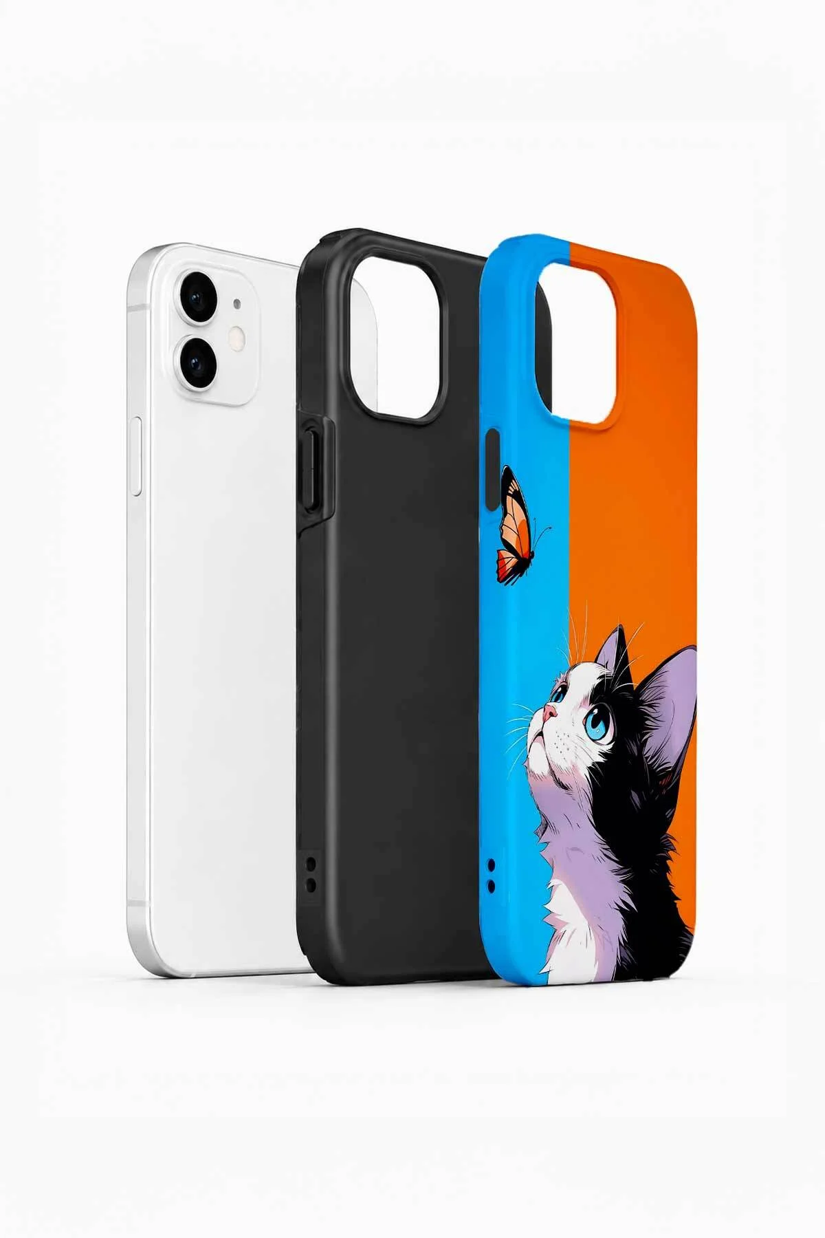 iPhone 12 Vorian Çift Katmanlı Kelebekli Kılıf - Görsel 2