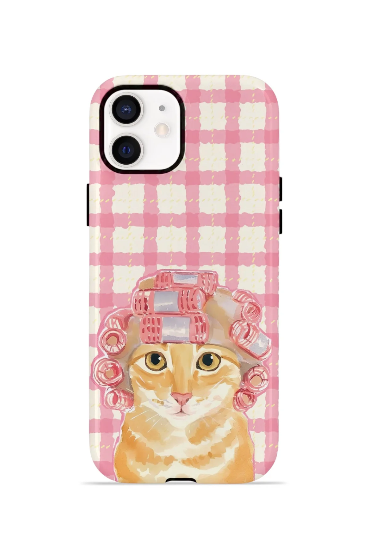 iPhone 12 Vorian Çift Katmanlı MagSafe Kılıf Pink Picnic Cat