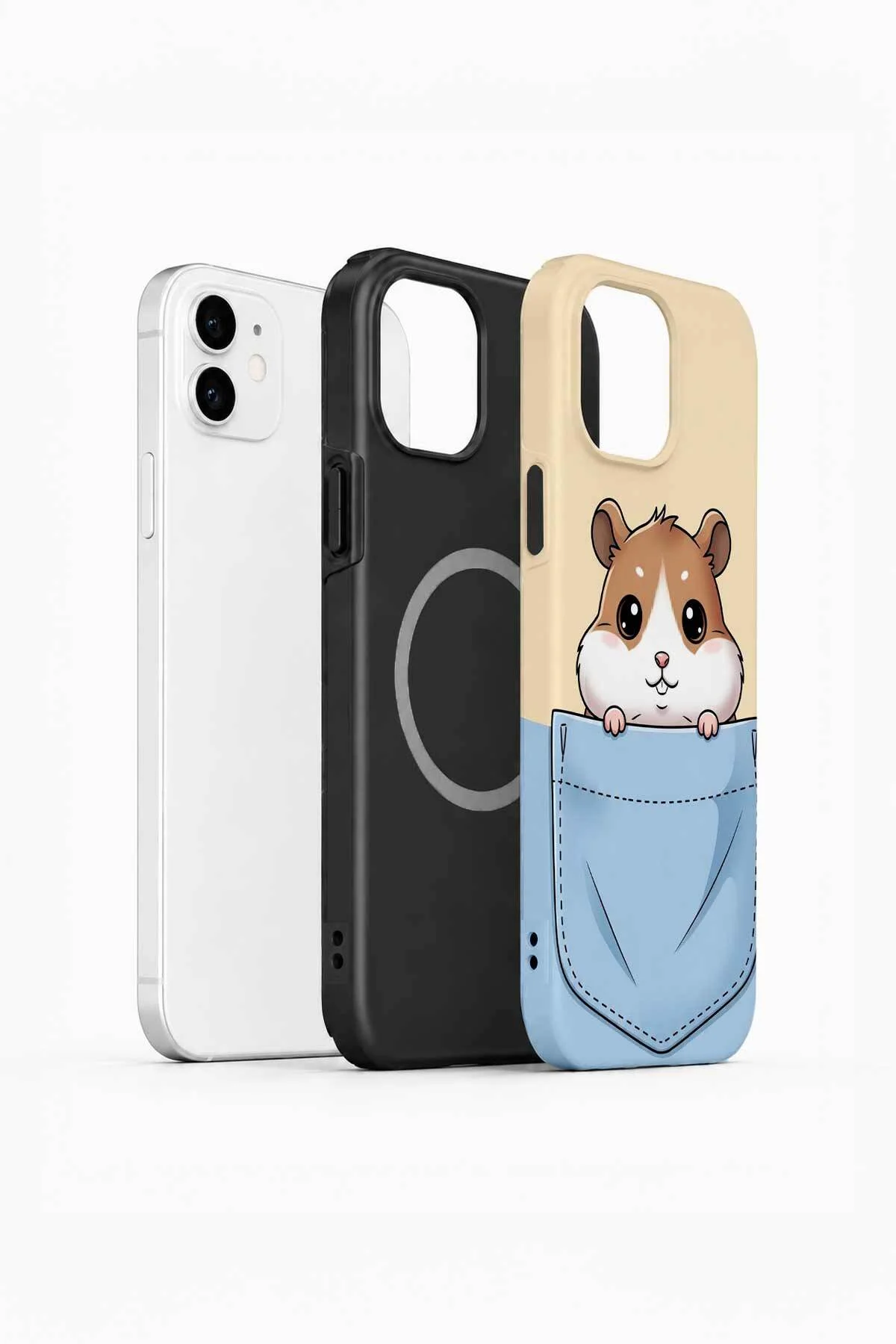 iPhone 12 Vorian MagSafe Çift Katmanlı Cepli Hamsterli Kılıf - Görsel 2