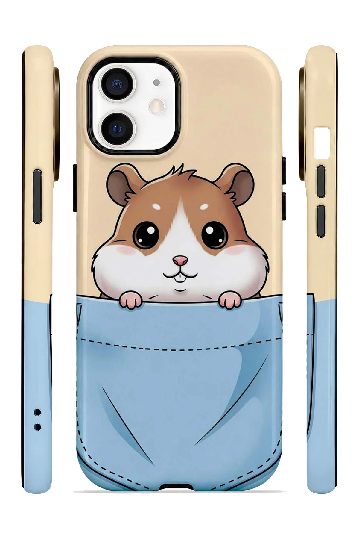 iPhone 12 Vorian MagSafe Çift Katmanlı Cepli Hamsterli Kılıf - Görsel 3