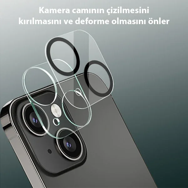 iPhone 13 & 13 Mini 3D Kamera Lens Tampon Camı – Çizilmeye Karşı Ultra İnce 0.15 mm Temper Full Cam Koruyucu