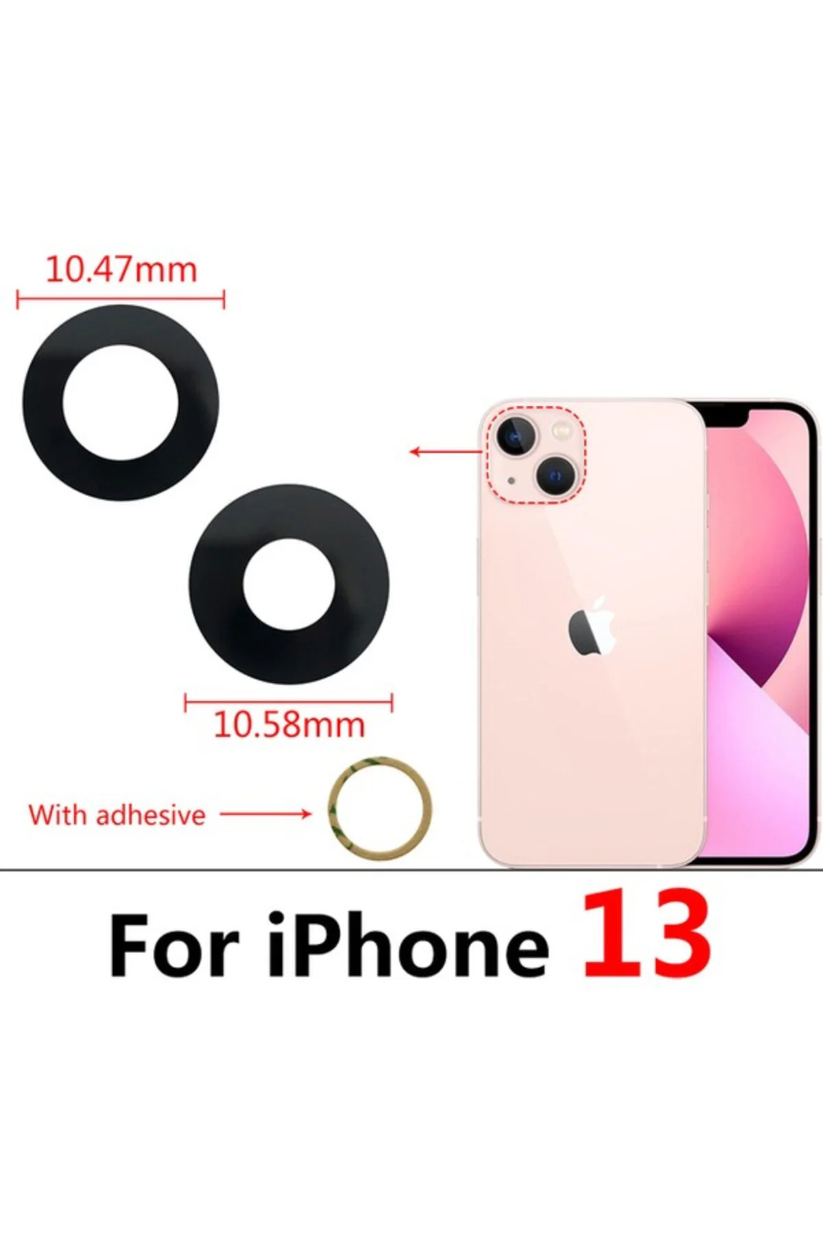 iPhone 13 2li Arka Kamera Camı Lens Yapışkanlı