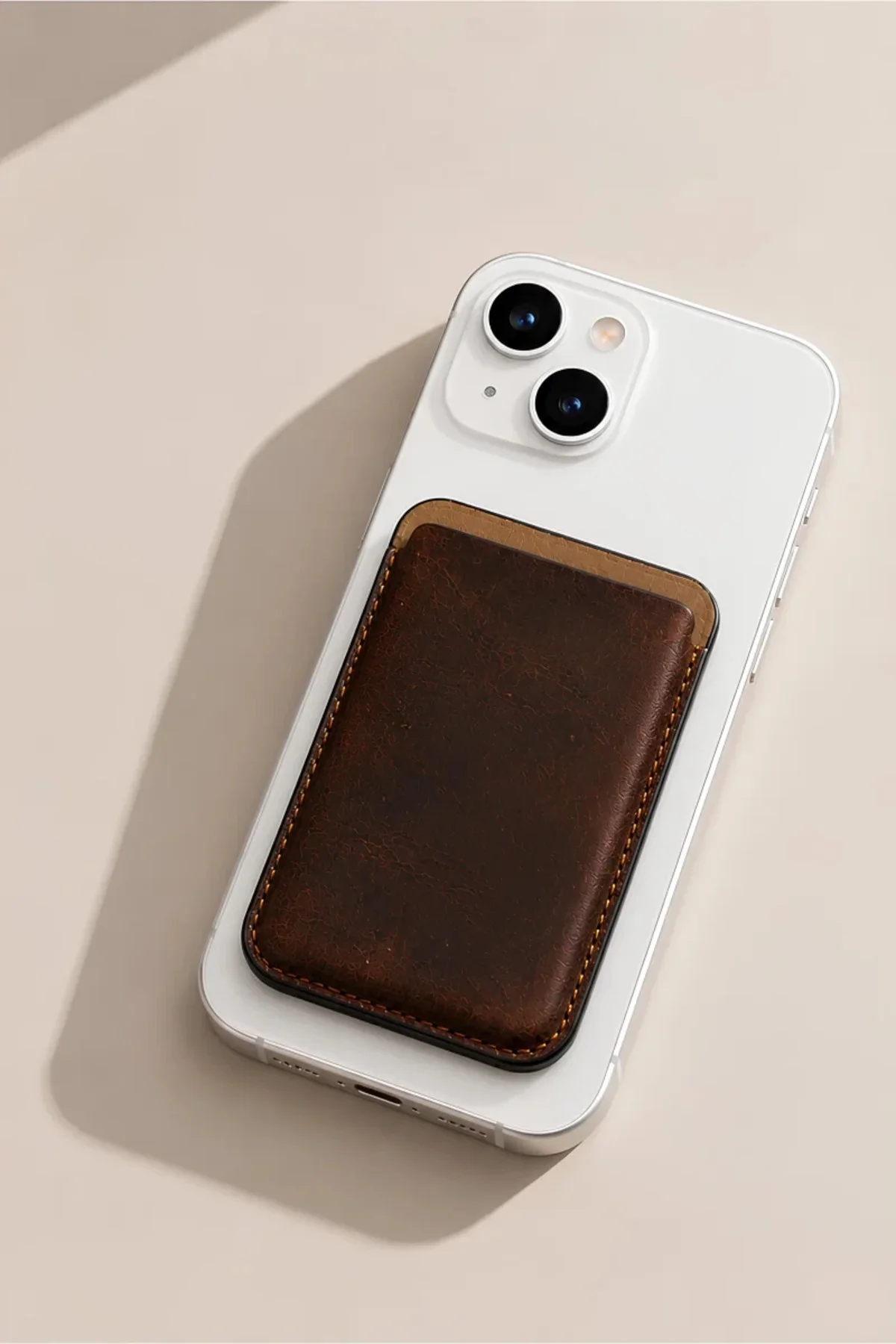 iPhone 13 Heritage Hakiki Deri Cüzdan Magsafe Vintage Kahverengi