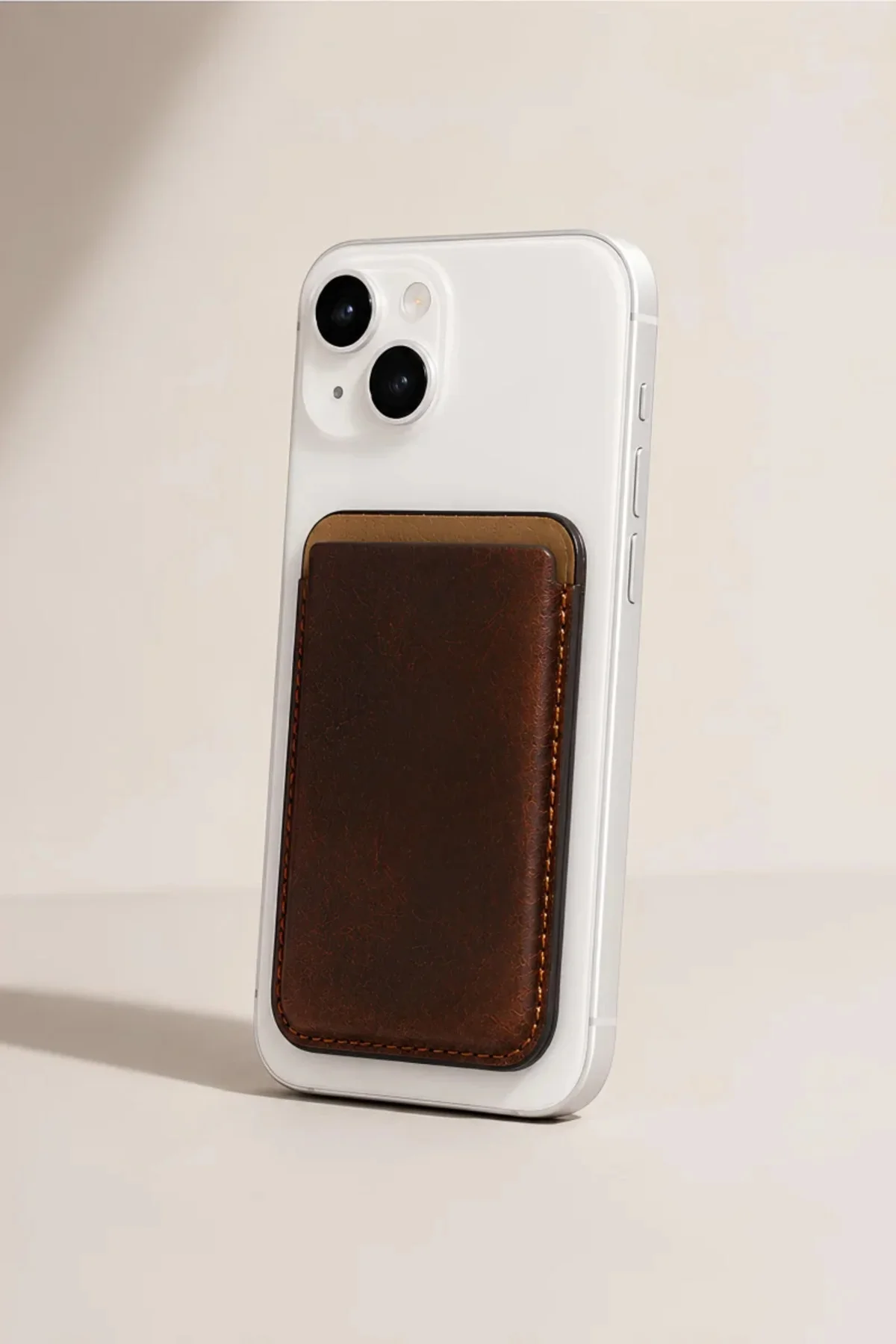 iPhone 13 Heritage Hakiki Deri Cüzdan Magsafe Vintage Kahverengi