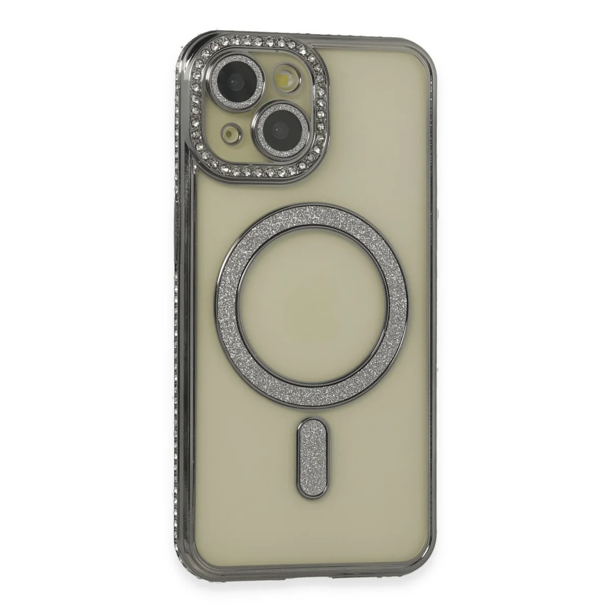 iPhone 13 Joke Simli Magneticsafe Kılıf - Gri