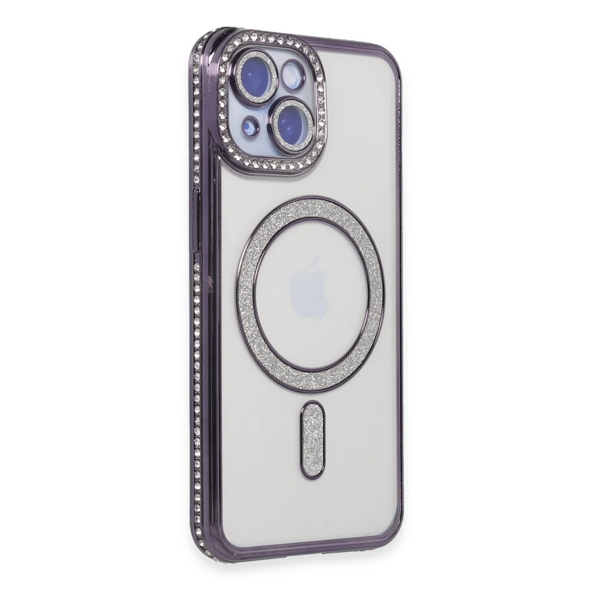 iPhone 13 Kılıf Joke Simli Magneticsafe Derin Mor - Şık ve Güvenli Koruması