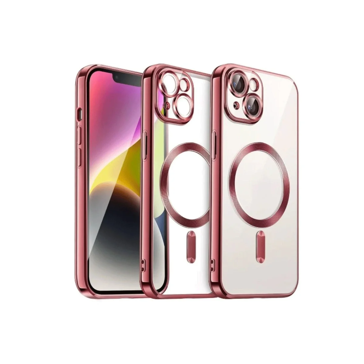 iPhone 13 Kross Magneticsafe Kapak - Kırmızı Safir Kristal ve MagSafe Uyumlu - 360° Tam Koruma