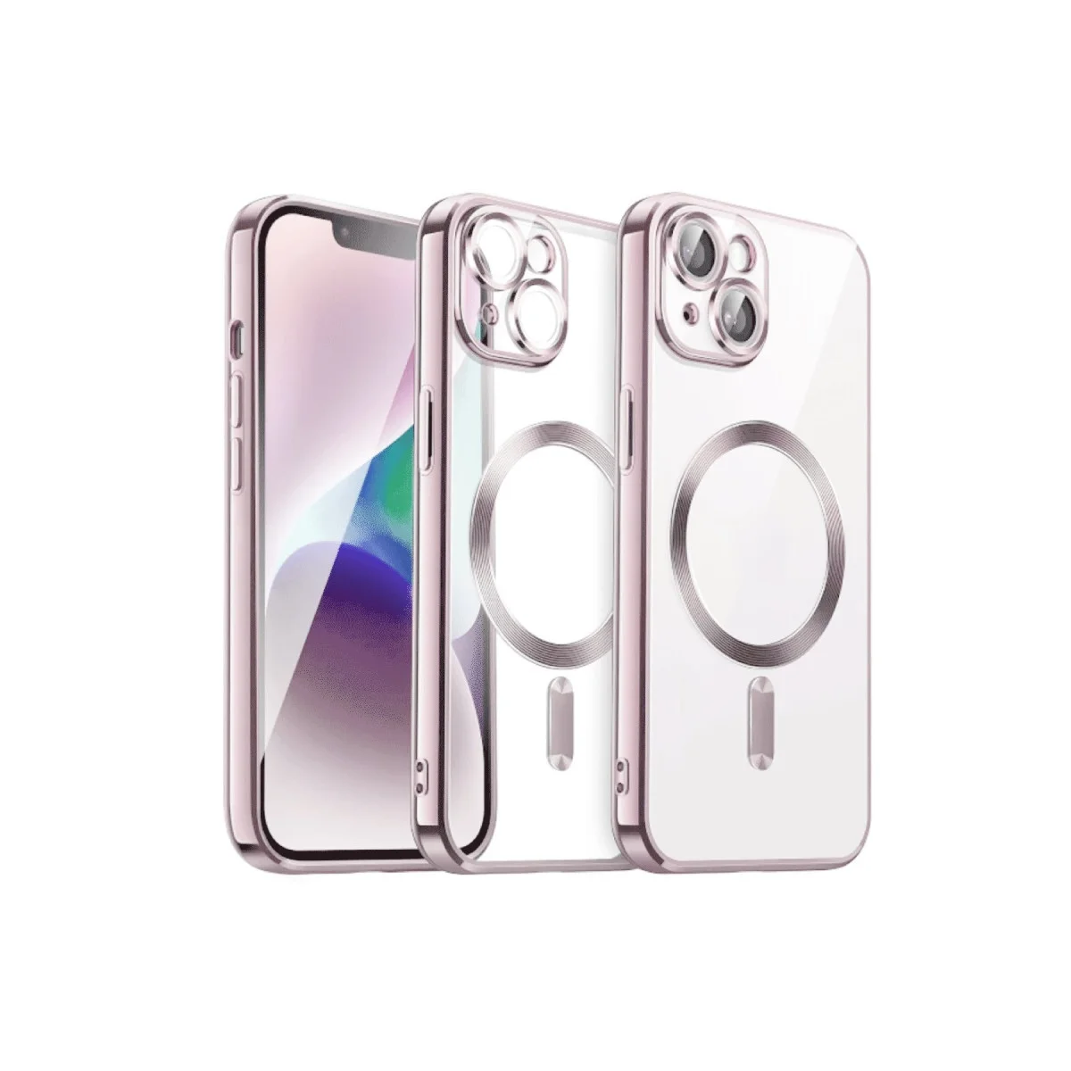 iPhone 13 Kross Magneticsafe Şeffaf Kılıf Rose - MagSafe Uyumlu, Kırılmaya Dayanıklı ve Çizilmeye Karşı Korumalı