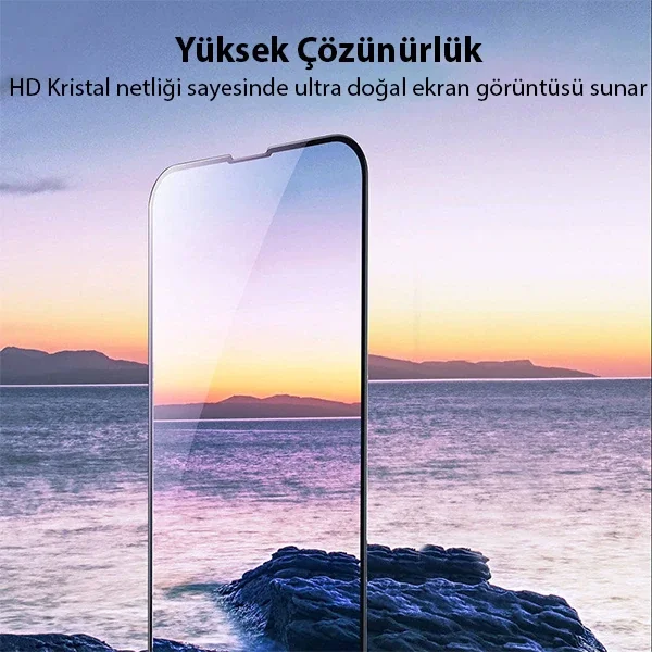 iPhone 13 Mini 0.23 mm Full Kavisli 2’li Ekran Koruyucu Cam – Darbeye Dayanıklı, Çizilmez, Parmak İzine Karşı
