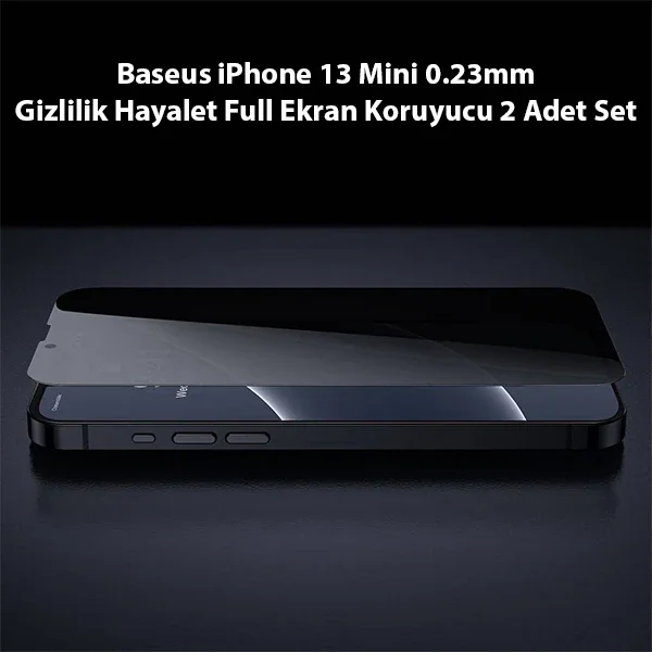 iPhone 13 Mini Gizlilik Camı 2’li Set - 0,23 mm Ultra İnce Hayalet Full Ekran Koruyucu