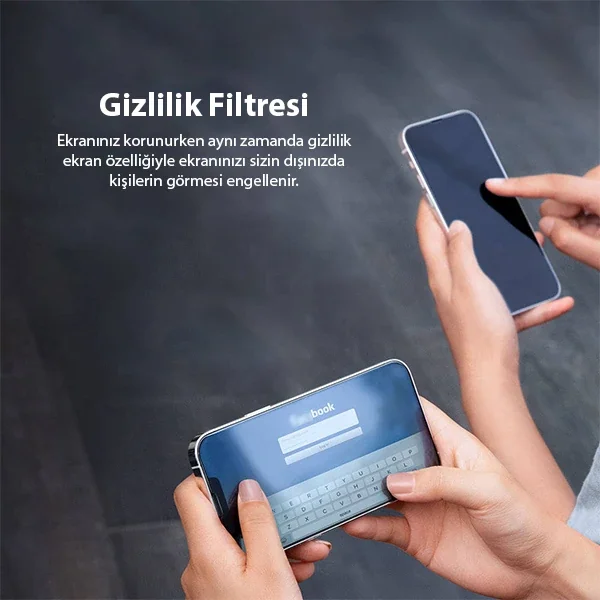 iPhone 13 Mini Gizlilik Camı 2’li Set - 0,23 mm Ultra İnce Hayalet Full Ekran Koruyucu