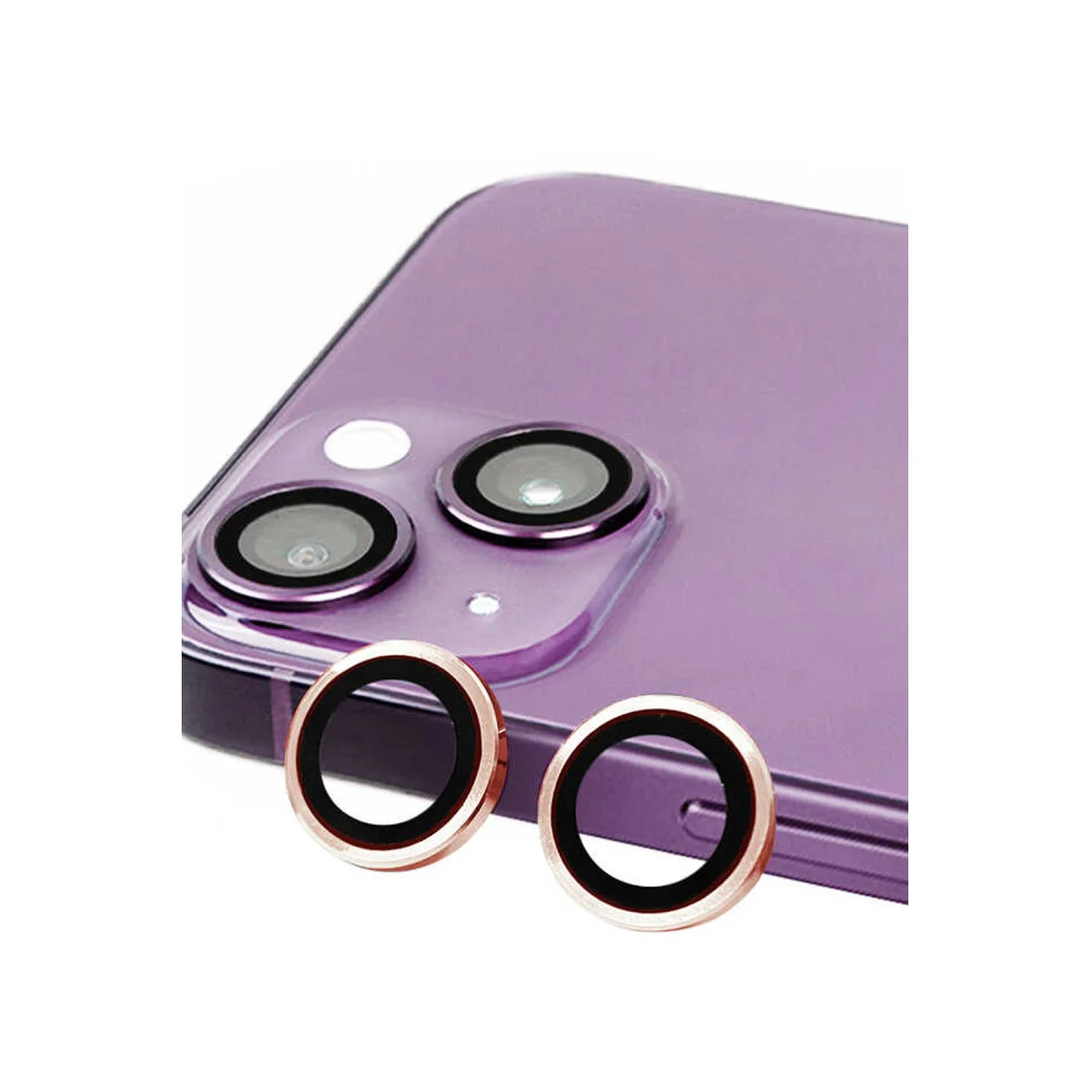 iPhone 13 Mini Raze Metal Kamera Lens - Pembe Tempered Cam & HD Çözünürlük
