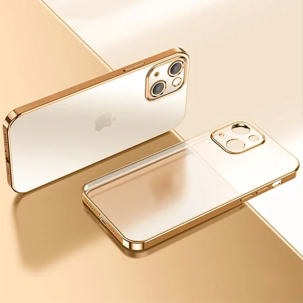 iPhone 13 Mini Renkli Kenar Şeffaf Kılıf - Sararmaz Kamera Korumalı Silikon