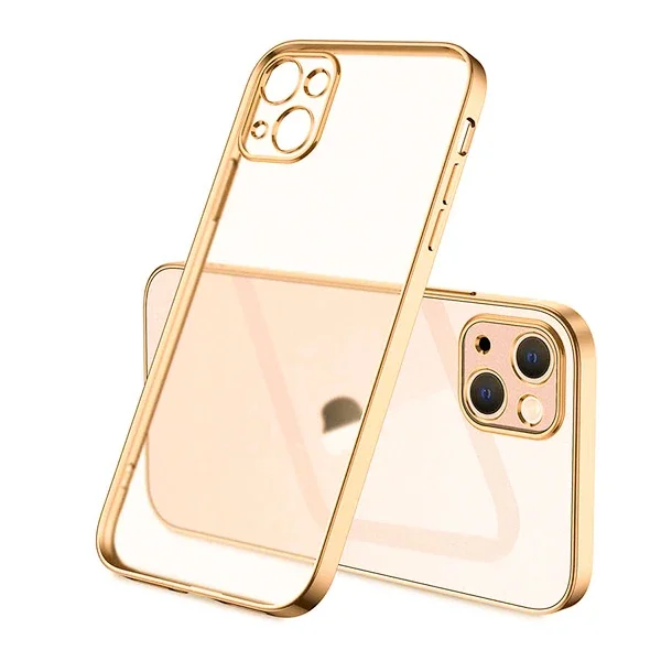 iPhone 13 Mini Renkli Kenar Şeffaf Kılıf - Sararmaz Kamera Korumalı Silikon